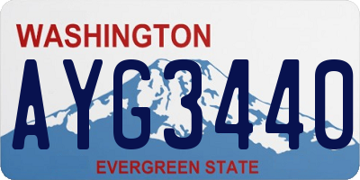 WA license plate AYG3440