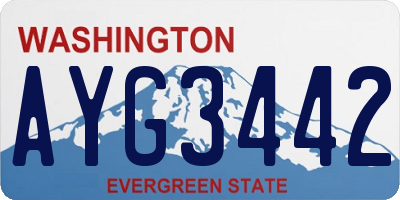WA license plate AYG3442