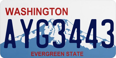 WA license plate AYG3443