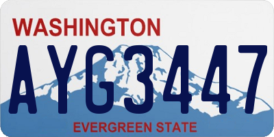 WA license plate AYG3447