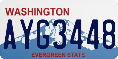 WA license plate AYG3448
