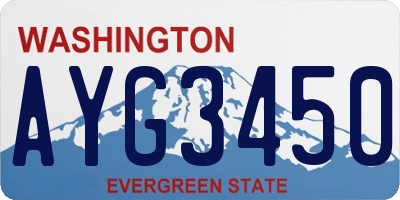 WA license plate AYG3450