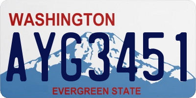WA license plate AYG3451