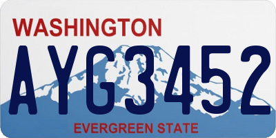 WA license plate AYG3452
