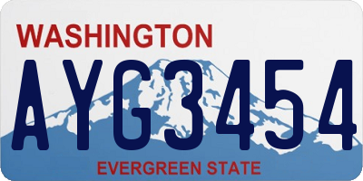 WA license plate AYG3454