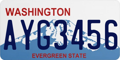 WA license plate AYG3456
