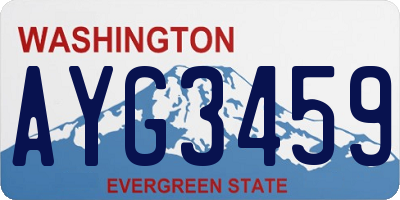 WA license plate AYG3459