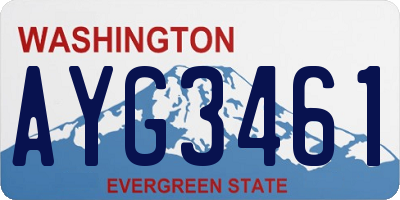 WA license plate AYG3461