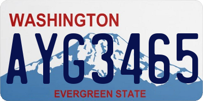 WA license plate AYG3465