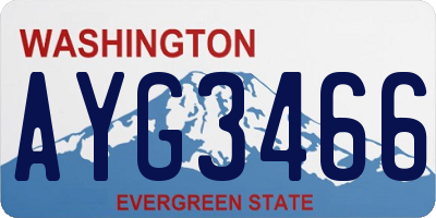 WA license plate AYG3466