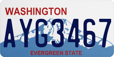 WA license plate AYG3467