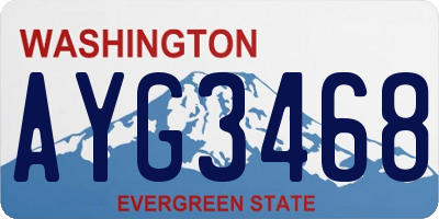 WA license plate AYG3468