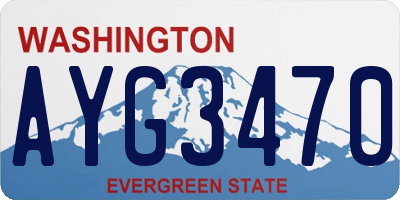 WA license plate AYG3470