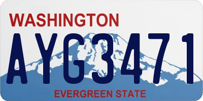 WA license plate AYG3471