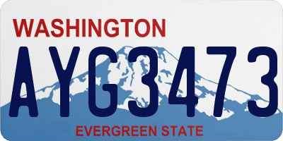 WA license plate AYG3473