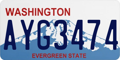 WA license plate AYG3474
