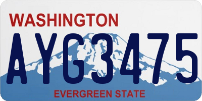 WA license plate AYG3475