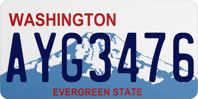 WA license plate AYG3476