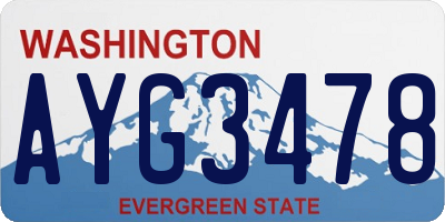 WA license plate AYG3478
