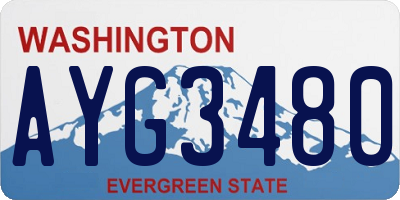 WA license plate AYG3480