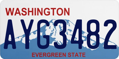 WA license plate AYG3482