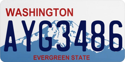 WA license plate AYG3486