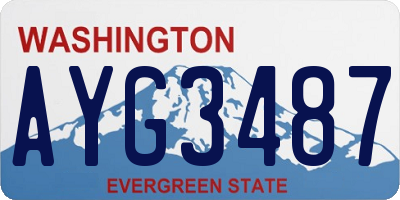WA license plate AYG3487