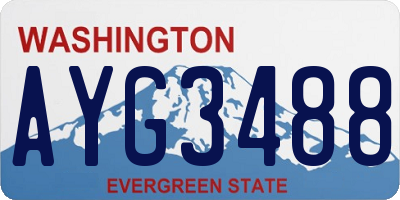 WA license plate AYG3488