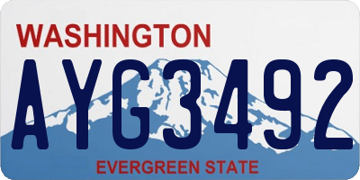 WA license plate AYG3492