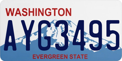 WA license plate AYG3495