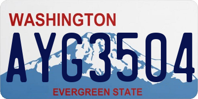 WA license plate AYG3504