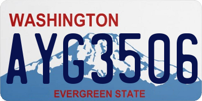 WA license plate AYG3506