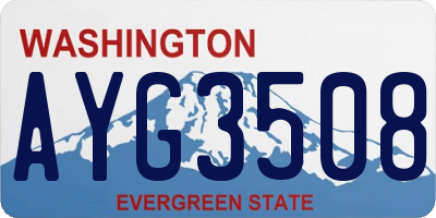 WA license plate AYG3508