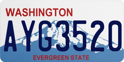 WA license plate AYG3520