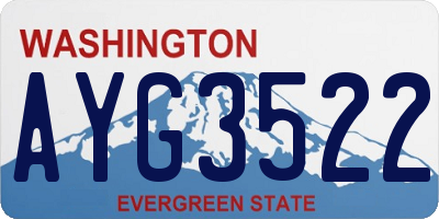 WA license plate AYG3522
