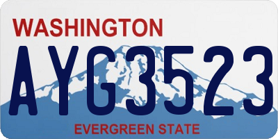 WA license plate AYG3523
