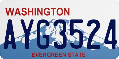 WA license plate AYG3524