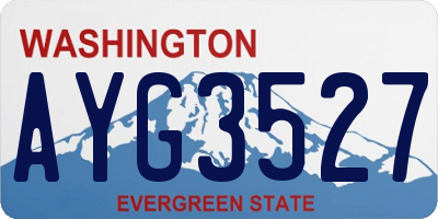 WA license plate AYG3527