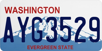 WA license plate AYG3529