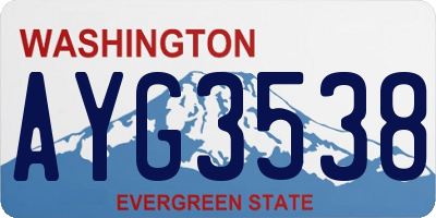 WA license plate AYG3538