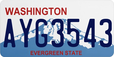 WA license plate AYG3543