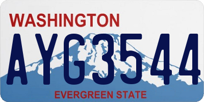 WA license plate AYG3544