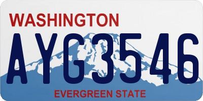 WA license plate AYG3546