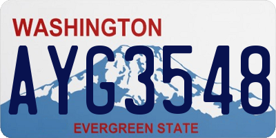 WA license plate AYG3548