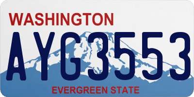WA license plate AYG3553