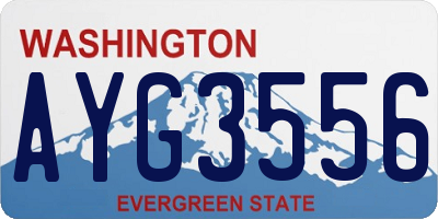 WA license plate AYG3556
