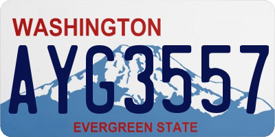 WA license plate AYG3557