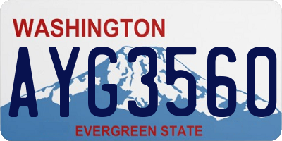 WA license plate AYG3560