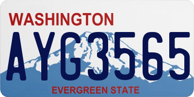 WA license plate AYG3565