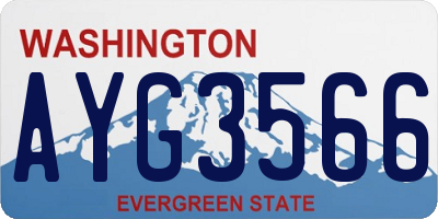 WA license plate AYG3566